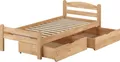 Produktbild: Einzelbett Buche massiv 80x200 Bettgestell und wählbare Ausstattung V-60.45-08Rollrost und Doppelbettkasten inkl.
