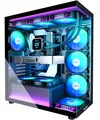 Produktbild: PC Gehäuse ATX Mid Tower Gaming mit 7 ARGB Lüfter Panoramaglas Type-C Schwarz
