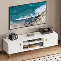 Produktbild: Yorbay Lowboard TV Schrank stehend, für Fernsehr bis zu 65 Zoll, 147cm Breit, Design TV Möbel mit 2 Türen