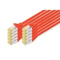 Produktbild: DIGITUS RJ45-Stecker/RJ-45 Stecker Netzwerkkabel DK-1644-A-020-R-10 2,0 m rot, 10 St.