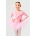 Produktbild: tanzmuster Crop-Top Langarm Ballett Top Mia aus wunderbar weicher Baumwolle Oberteil für Mädchen fürs Kinder Ballett rosa 164/170