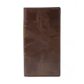 Produktbild: Fossil Geldbörse für Herren Derrick, 100% Leder Bifold Dunkelbraun L: 8,9 cm, B: 1,3 cm, H: 17,1 cm ML3683201