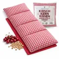Produktbild: Strauss Home® Kirschkernkissen Gross, Mikrowelle, Körnerkissen Mikrowelle, Wärmekissen Nacken Schulter, Baumwollstoff 50x20cm (Rot Vintage)