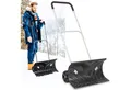 Produktbild: Hecht Schneeschieber Schneeschaufel mit Stiel und Rädern Stahlprofilkante Ergonomisch, 66,00 cm Arbeitsbreite, mit 115,00 cm langem Stiel, Höhenverstellbar - Kunststoffschild - kälteisolierter Griff