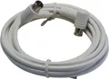 Produktbild: SAT Anschlusskabel 3m weiß Koaxialkabel F-Quick Winkelstecker 90dB 75 Ohm