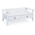 Produktbild: Inter-Link Couchtisch Provence 20901515, weiß, aus Glas / Holz, rechteckig, (B/H) 115 x 45 cm