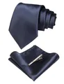 Produktbild: Dunkelblau Krawatten und Einstecktuch Set für Herren seide Krawatte krawatten...