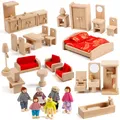 Produktbild: 39PCS 5 Set Puppenhaus Möbel Zubehör mit Einer Familie von 6 Puppen Dekoratio...