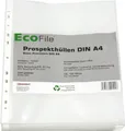 Produktbild: Prospekthülle A4 / 100 Stück/nachhaltig aus Post-Consumer-Recycling PP 60 my glatt glasklar, mit Abheftrand, Schmalseite oben offen – (60my)
