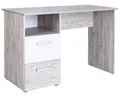 Produktbild: Schreibtisch Bente mit 2 Schubkästen und einem offenen Regalfach Weiß Eiche Sand