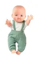 Produktbild: Heless 54021 - Jungen Babypuppe Gordi von Paola Reina, mit Musselin-Latzhose in Salbeigrün und einem weißen Shirt, aus Bio-Baumwolle, eine Puppe der Größe 34 cm