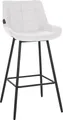 Produktbild: CLP Barhocker Weston mit Metallgestell und Fußstütze I Samt oder Kunstleder,weiß Kunstleder