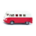 Produktbild: Siku 2361, VW T1 Bus, Spielzeug-Auto, 1:50, Metall/Kunststoff, Rot/Weiß, Türen zum Öffnen, Anhängerkupplung, Originalgetreue Räder