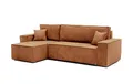 Produktbild: GREKPOL 244x145 Sofa mit Schlaffunktion (200x125) - Cord Sofa 3 Sitzer - Ziegelrot Ecksofa mit Schlaffunktion und Bettkasten - Schlafsofa mit Bettkasten - Couch