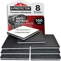 Produktbild: X-Protector Antirutsch Pads 8 Stück 100 mm - Antirutsch Gummi Selbstklebend – Prämie Rutschhemmer für Möbel - Ideal Anti-rutsch Gummi - Dicker Möbelstopper – Antirutschpads für Möbel & Gegenstände!
