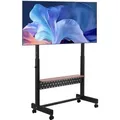 Produktbild: VEVOR rollbarer TV-Ständer TV-Wagen für 1397-2540 mm Bildschirme, höhenverstellbarer tragbarer Monitorständer mit Ablage bis zu 92,99 kg für Wohnzimmer Schlafzimmer Büro (Max VESA 800 x 600 mm)
