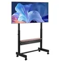Produktbild: VEVOR rollbarer TV-Ständer TV-Wagen für 1397-2540 mm Bildschirme, höhenverstellbarer tragbarer Monitorständer mit Ablage bis zu 92,99 kg für Wohn