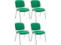 Produktbild: CLP 4er Set Stühle Ken Chrom Stoff I Gepolsterte Sitzfläche