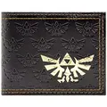 Produktbild: Link's Awakening Legend of Zelda Geprägte Goldene Triforce Artefakt Geldbörse/Geldbeutel Bi-Fold Münzfach & Kartenhalter, Schwarz
