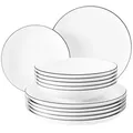 Produktbild: Seltmann Weiden Tafelservice, Schwarz, Weiß, Keramik, Rund, 32.3x23.5x32.3 cm, Essen & Trinken, Geschirr, Geschirr-Sets