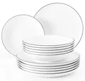 Produktbild: Seltmann Weiden 001.737148 Lido Tafelservice - 6 Essteller + 6 Suppenteller - 12-tlg. - Black Line
