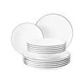 Produktbild: Seltmann Weiden Lido Black Line Tafelservice rund 12-teilig Teller Set schwarz