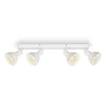 Produktbild: BRILONER Leuchten – Retro Deckenlampe, 4-flammige Retro Deckenleuchte, Deckenspot E14, Verstellbar, Weiß, 550 x 140 x 60 mm, 2674-046