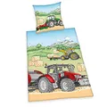 Produktbild: Herding Young Collection Bettwäsche-Set, Traktor-Wendemotiv, Baumwolle, Mehrfarbig, Deutsche Größe