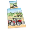Produktbild: Young Collection Bettwäsche-Set, Traktor-Wendemotiv, Baumwolle, Mehrfarbig, D...
