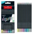 Produktbild: Faber-Castell 116415 - Bleistifte Set Black Edition Metallic, 12 Farbstifte, Malstifte für helles und dunkles Papier