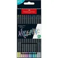 Produktbild: Faber-Castell schwarze dreieckige Bleistifte 12 Metallic-Farben