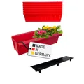 Produktbild: BURI 6 Euro-Paletten Blumenkästen-Einsätze inkl. Bewässerungsmatte | mit Hängesystem zum Einhängen | 37,3cm Rot | Pflanzkasten für Europalette Palette | Balkonkasten | Blumentopf | extrem stabil