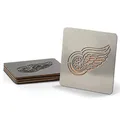 Produktbild: YouTheFan NHL Detroit Red Wings Boasters, 4-teiliges Untersetzer-Set, Edelstahl, 10,2 x 10,2 cm