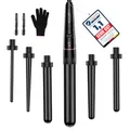 Produktbild: BESTOPE PRO 6-in-1 Lockenstab Große Locken und Kleine, Lockenstäbe, Lockenstab Mit Verschiedenen Aufsätzen, Handschuhen Temperatur Einstellbar, Schwarz