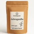 Produktbild: Bio Ashwagandha - 240 Kapseln (BIG PACK) - Hochdosiert 2600mg/Tag - Grünkapseln®