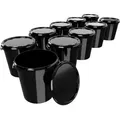 Produktbild: Fixedbyu - 10x Hobbock Eimer Mit Deckel 31,5 L, Lebensmittelecht Schwarz