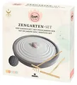 Produktbild: moses. Zengarten-Set – Omm for you, Komplett-Set aus Schale, Reliefkugel, Harke, Sandschieber, Sand und Deko-Steinen, Zur Meditation und Entspannung durch Zeichnen von Linien und Mustern