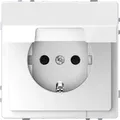 Produktbild: Merten MEG2310-6035 Schutzkontakt-Steckdose mit Klappdeckel, Berührungsschutz, Steckklemmen, Lotosweiß, System Design