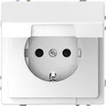 Produktbild: Merten Steckdose Klappdeckel System Design, Lotusweiß, MEG2310-6035