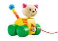 Produktbild: Selecta 62035 Tinka, Nachzieh Katze, Schiebe-und Nachziehspielzeug aus Holz, 12 cm