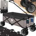 Produktbild: Miweba Faltbarer Bollerwagen MB-30 | Traglast 120 kg - Klappbar - Handwagen faltbar - Transportwagen für Kinder - Kinderwagen - Gartenwagen - Wagen - Strandwagen - Faltwagen (Hellgrau/Dunkelgrau)