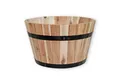 Produktbild: colourliving Pflanzkübel Pflanzkübel Holz rund 40 cm Holzfass Blumenkübel Blumentopf Akazieholz (1x Pflanzkübel), Wasserablaufloch, Naturprodukt, Pflanztopf