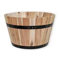 Produktbild: Pflanzkübel Holz rund 40 cm Holzfass Blumenkübel Blumentopf Akazie Pflanztopf