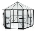 Produktbild: Vitavia Gewächshaus Pavillion 9 m² inkl. Fundamentrahmen - 383x333x284cm - schwarz - Aluminium / Glas / Glas