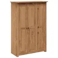 Produktbild: vidaXL Panama-Kiefer Kleiderschrank 3-Türig Dielenschrank Garderobenschrank Schlafzimmerschrank Schrank Holzschrank 118x50x171,5cm