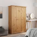 Produktbild: Kleiderschrank 3-Türig 118×50×171,5 cm Kiefer Panama Serie