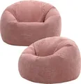 Produktbild: 2er Set icon Klassischer Sitzsack Bean Bag, Cord Kuschelstuhl Sitzsäcke Für Das Wohnzimmer, Rosa - Hergestellt in Deutschland