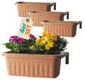 Produktbild: GarPet Balkonkasten 4er Set Blumenkasten Balkon Geländer Kasten Halterung Wasserspeicher