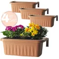 Produktbild: 4er Set Blumenkasten Balkon Blumen Geländer Kasten mit Halterung Wasserspeicher