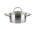 Produktbild: EUROHOME Kochtopf Schmortopf mit Glasdeckel passgenau und induktionsgeeignet, Edelstahl (1-tlg., Kochtopf Edelstahl Ø16 cm), Topf alle Herdarten, Universaltop mit Messskala